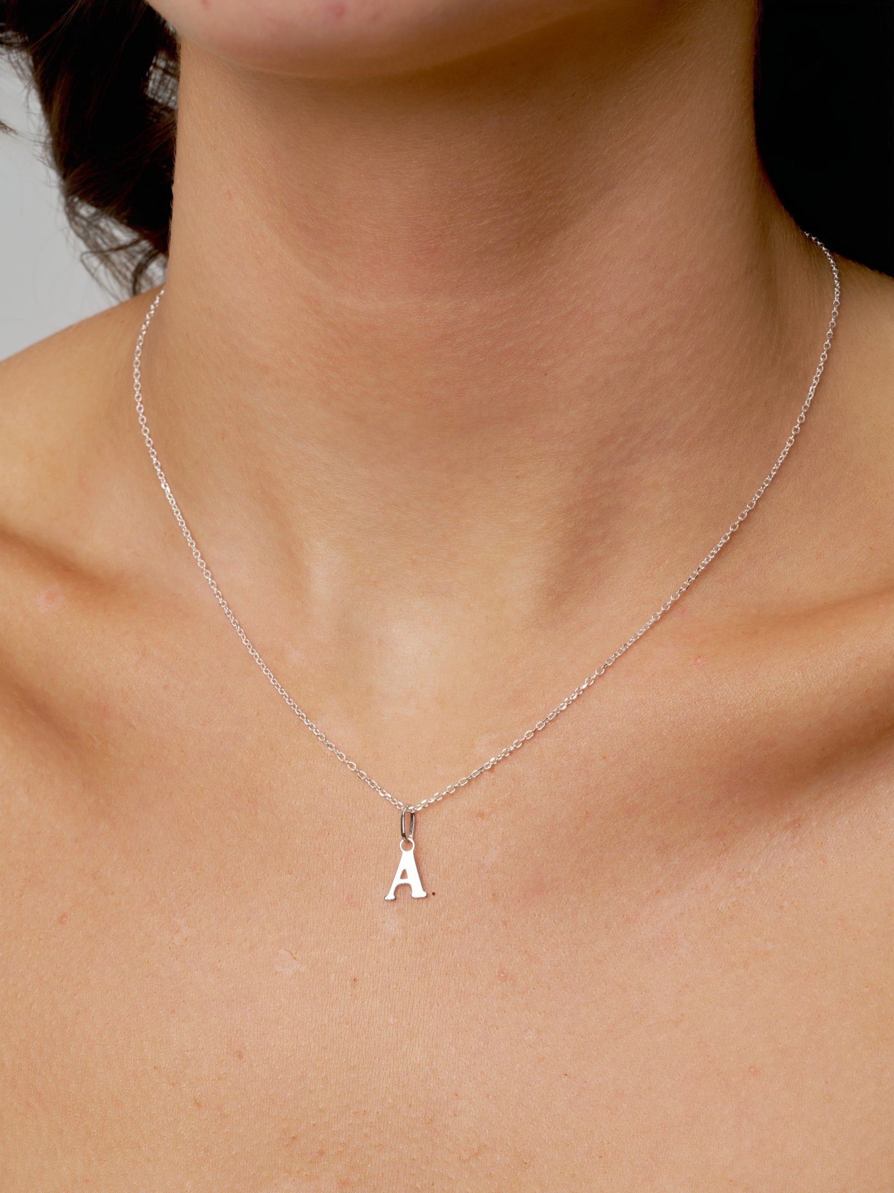Silver Letter Pendant Necklace