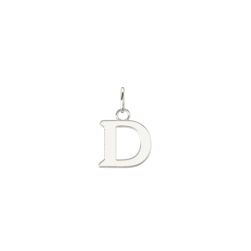 Silver Letter Pendant Necklace D