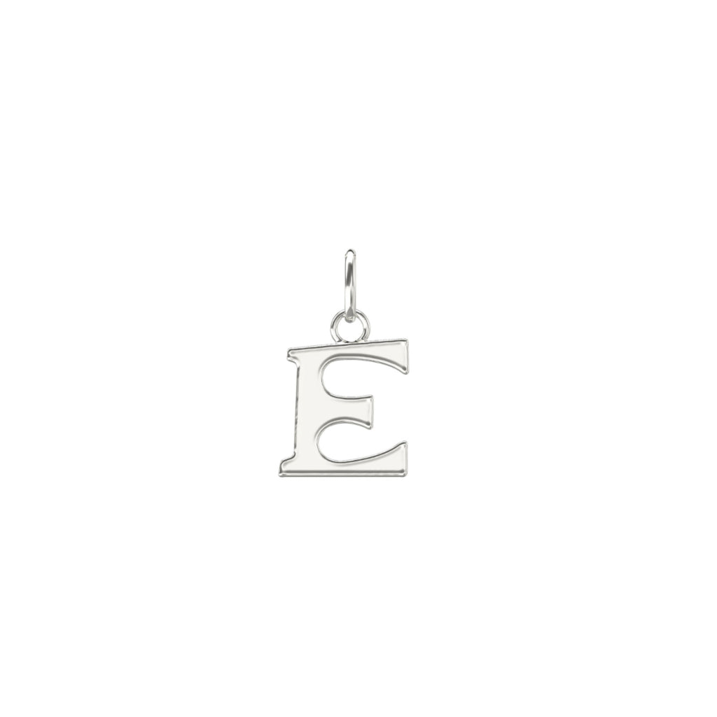 Silver Letter Pendant Necklace E