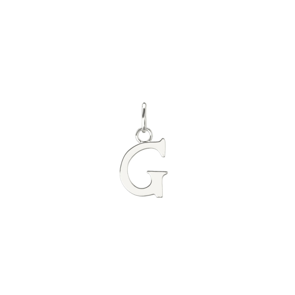 Silver Letter Pendant Necklace G