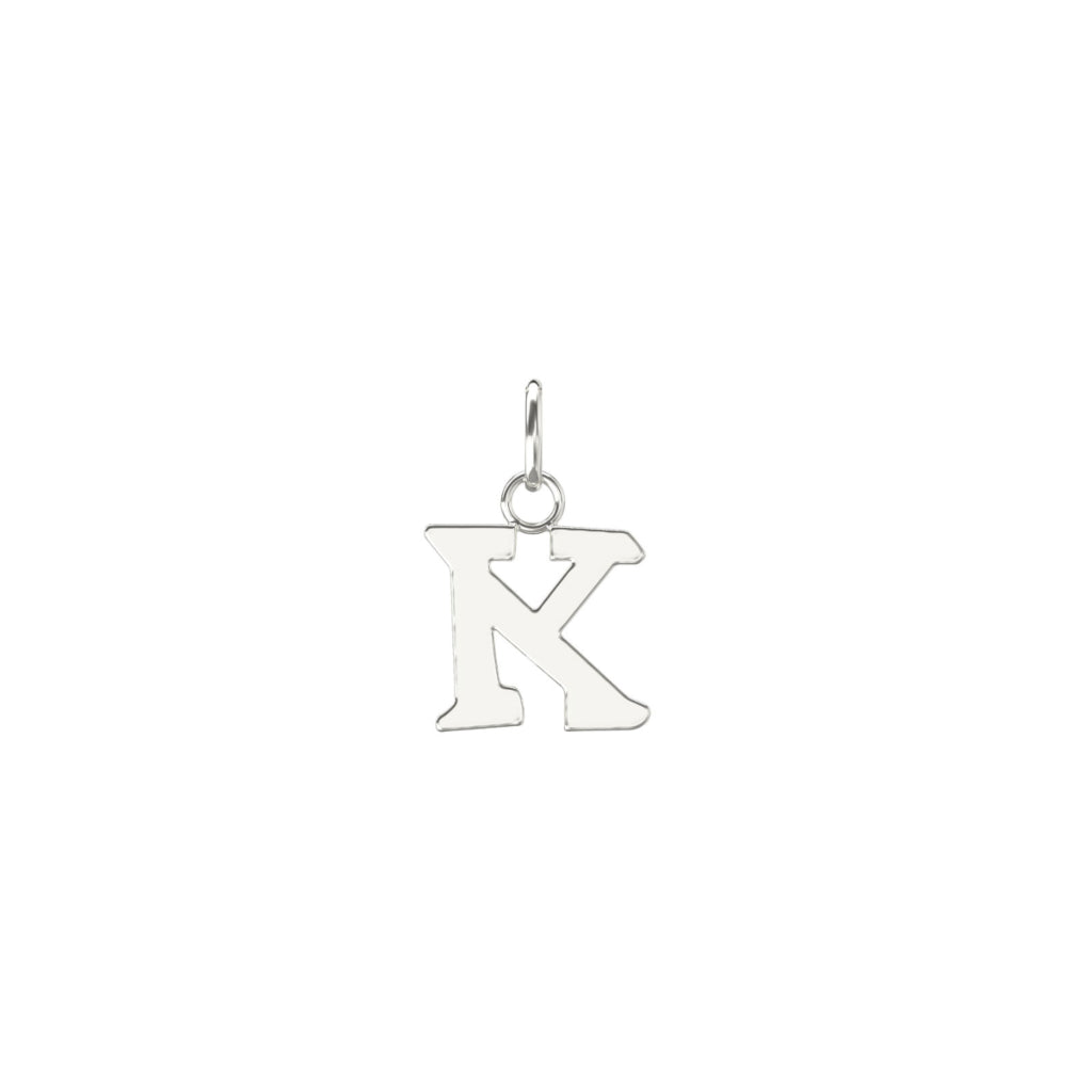 Silver Letter Pendant Necklace K