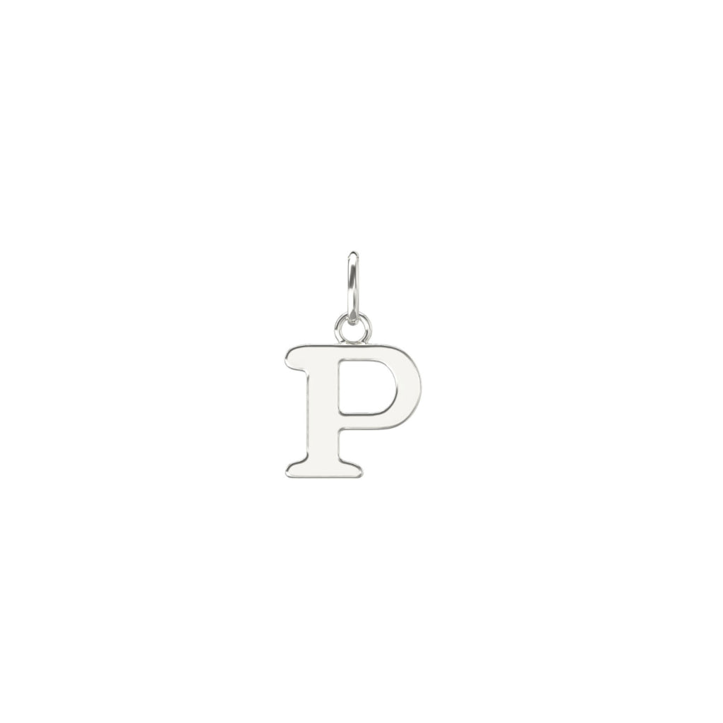 Silver Letter Pendant Necklace P