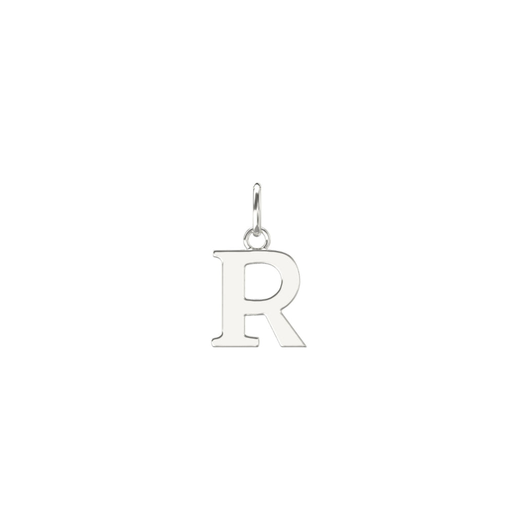 Silver Letter Pendant Necklace R