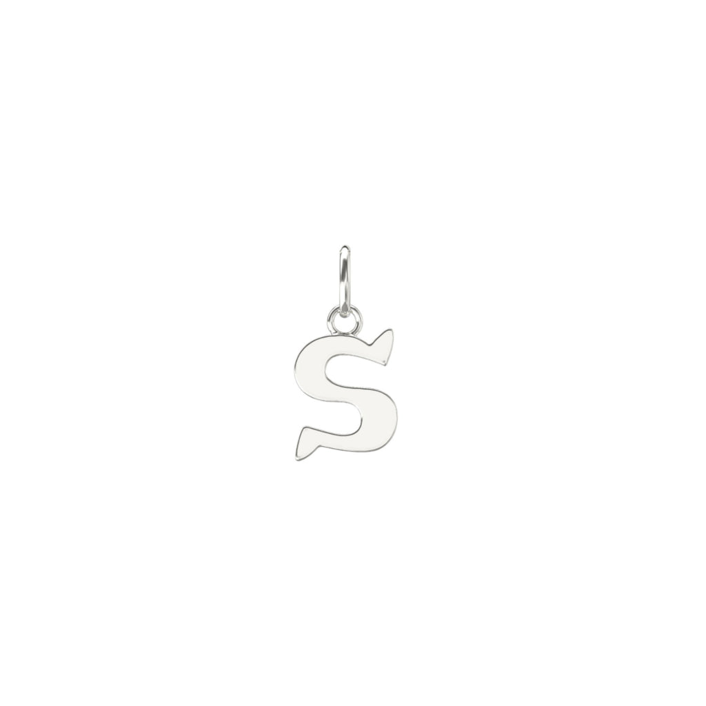 Silver Letter Pendant Necklace S 