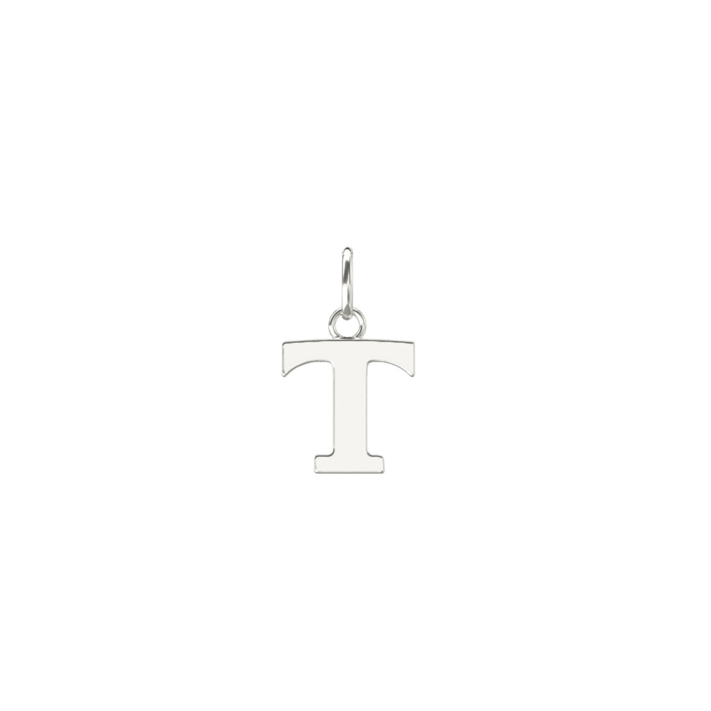 Silver Letter Pendant Necklace T