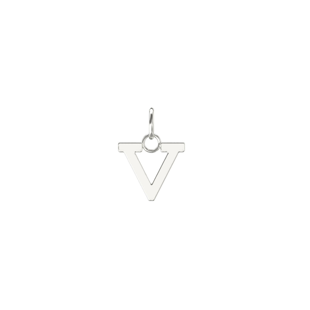 Silver Letter Pendant Necklace V