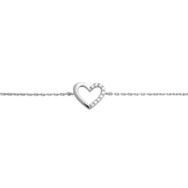 Silver Loveheart Cut Out Bracelet