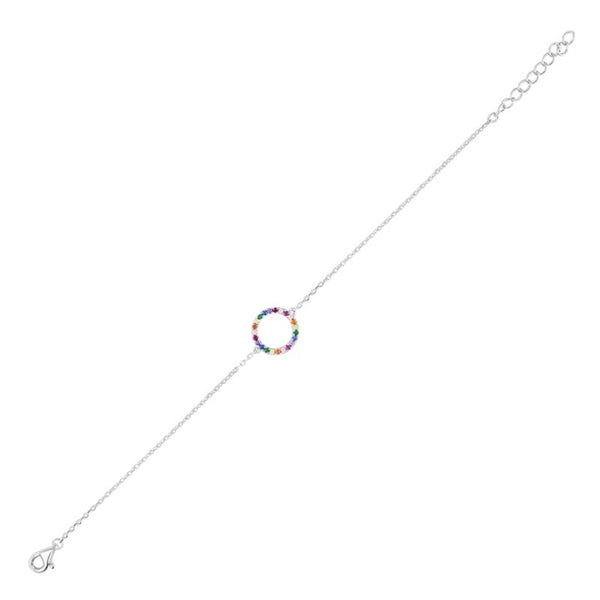 Silver Multicolour Circle Bracelet
