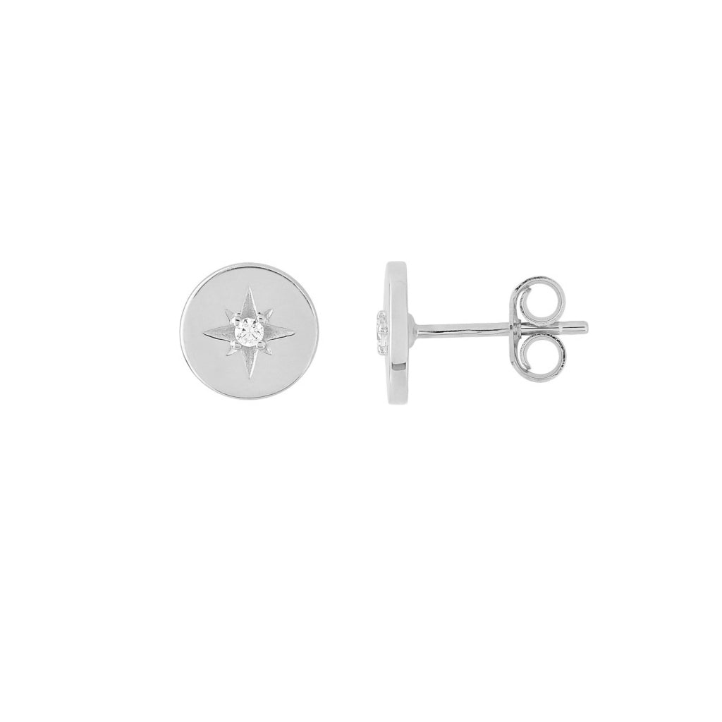 Silver North Star Stud Earrings | Auli