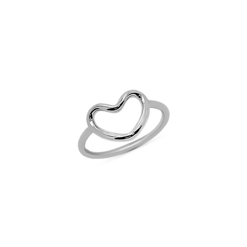 Silver Open Love Heart Ring