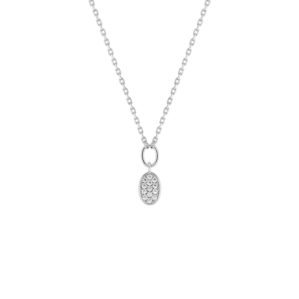 Silver Oval Pendant Necklace | Temi