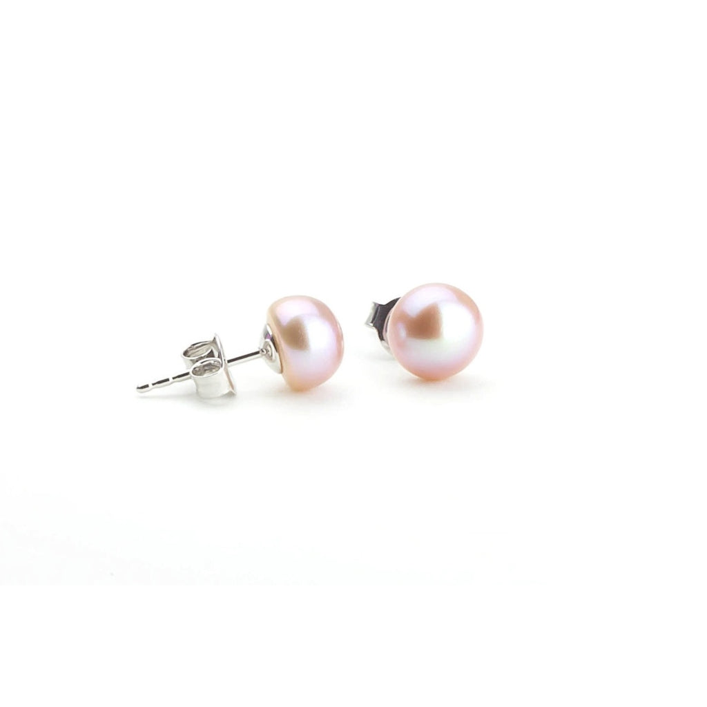 Silver Pearl Stud Earrings