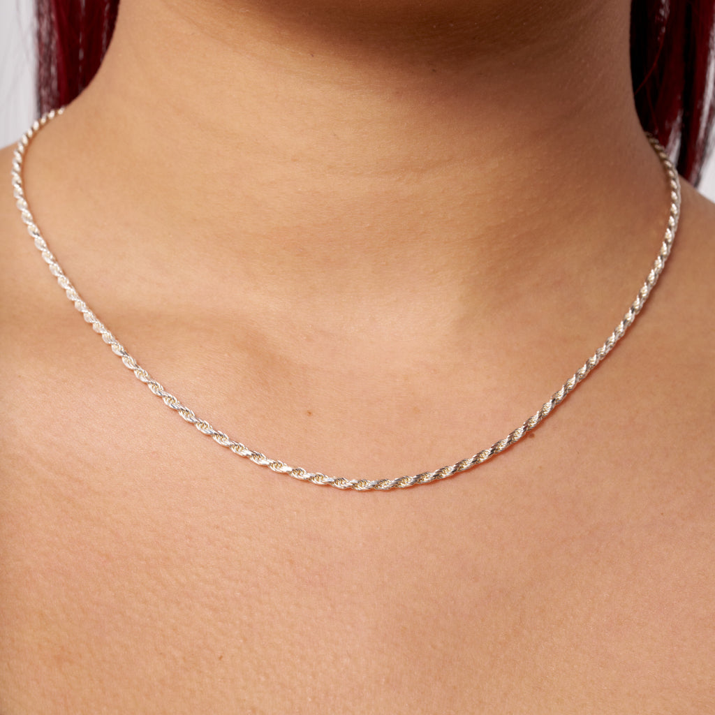 Silver Rope Chain Necklace