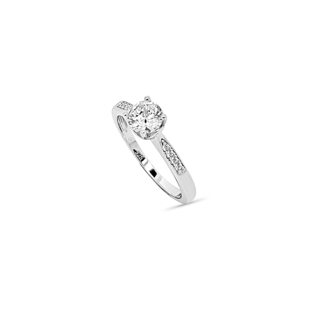 Silver Solitaire Ring