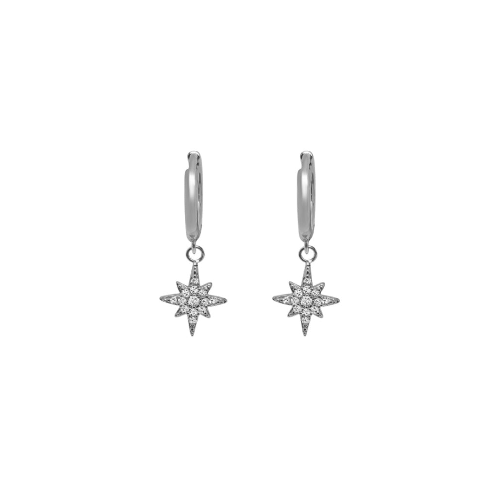 Silver Star Charm Earrings | Dizier