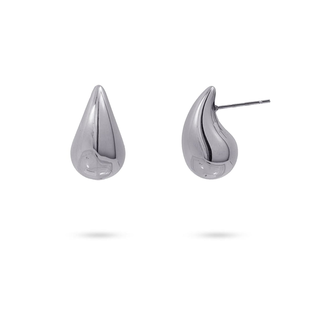 Silver Chunky Drop Stud Earrings