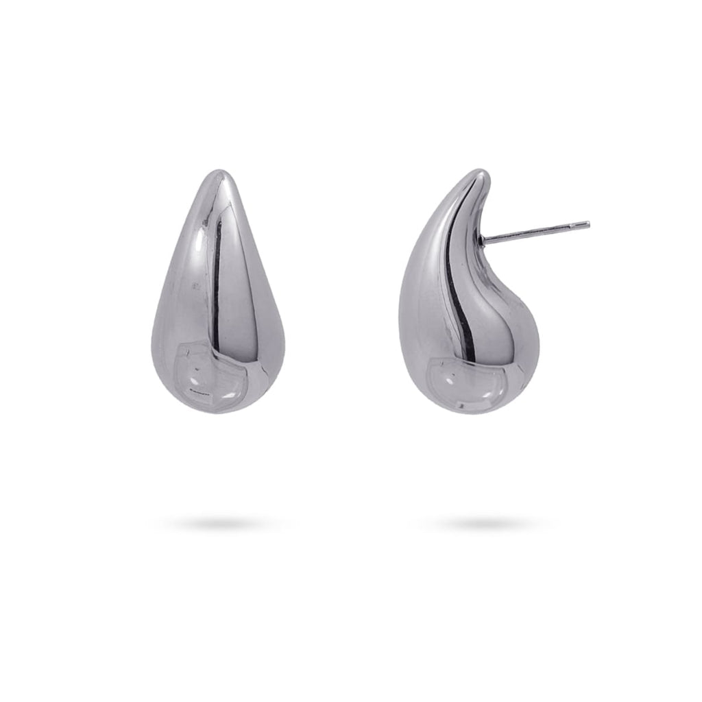 Silver Chunky Drop Stud Earrings