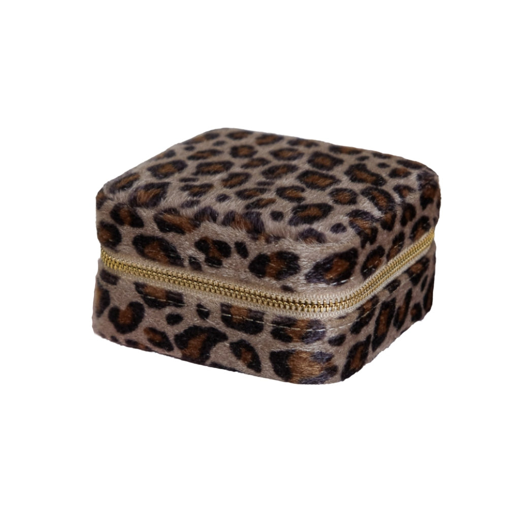 Square Jewellery Case | Corinne | Leopard | Maison Scarlett