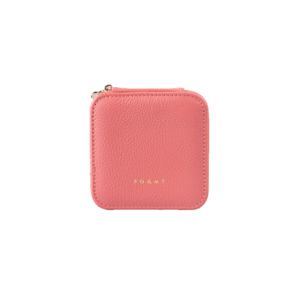 Square Leather Jewellery Travel Case 