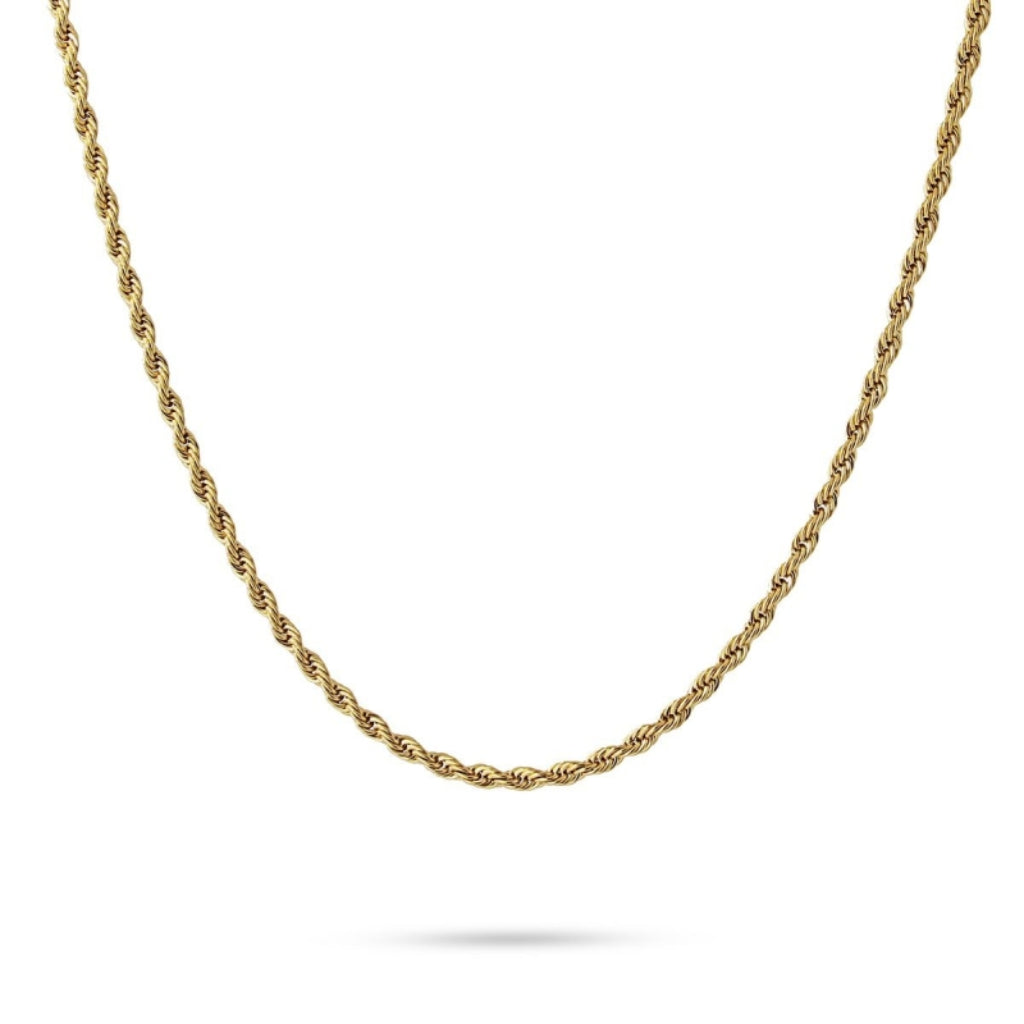 Waterproof Stainless Steel Gold Rope Chain Necklace