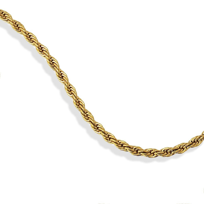 Waterproof Stainless Steel Gold Rope Chain Necklace