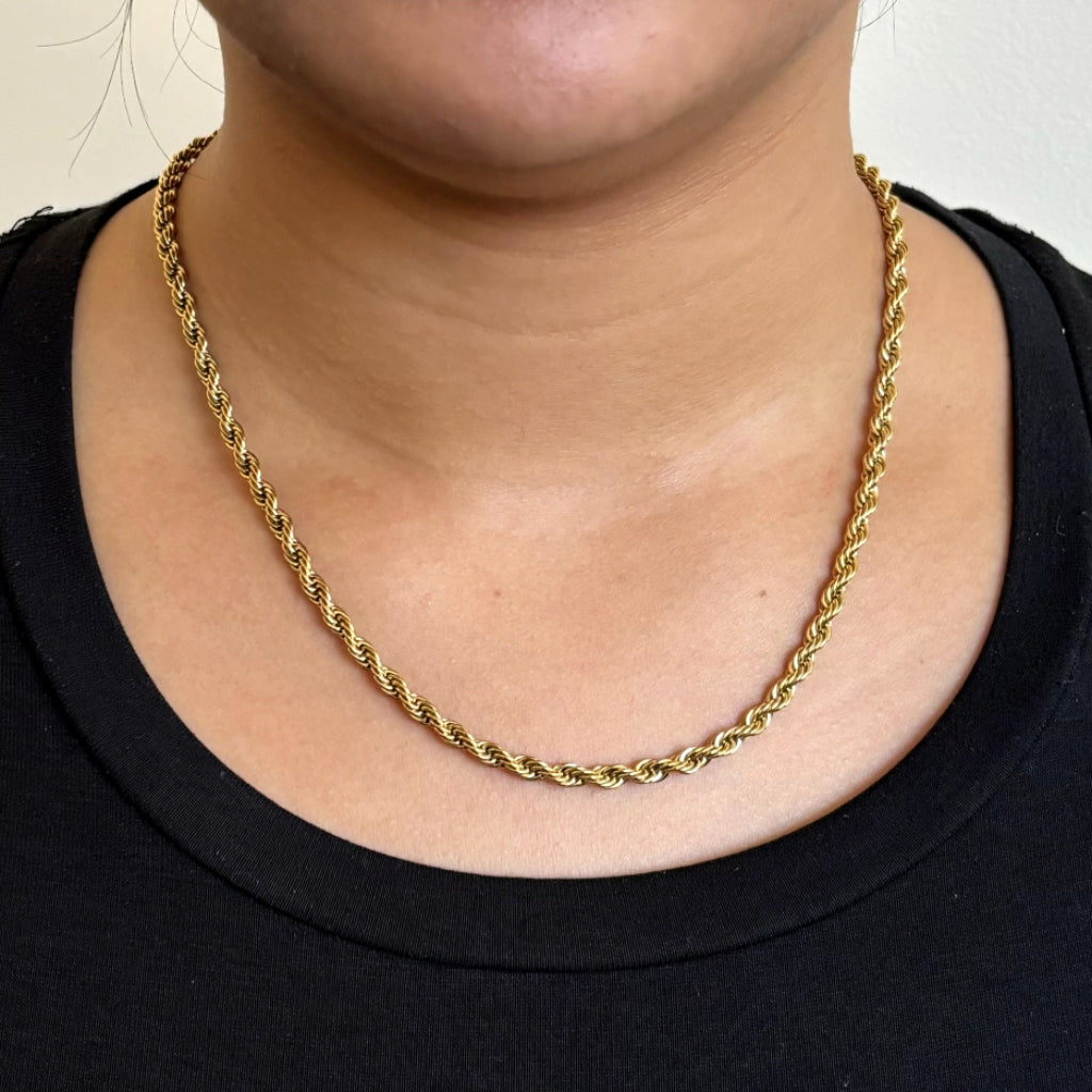 Gold Rope Chain Necklace | Anartxy