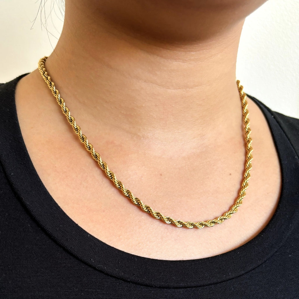 Gold Rope Chain Necklace | Anartxy