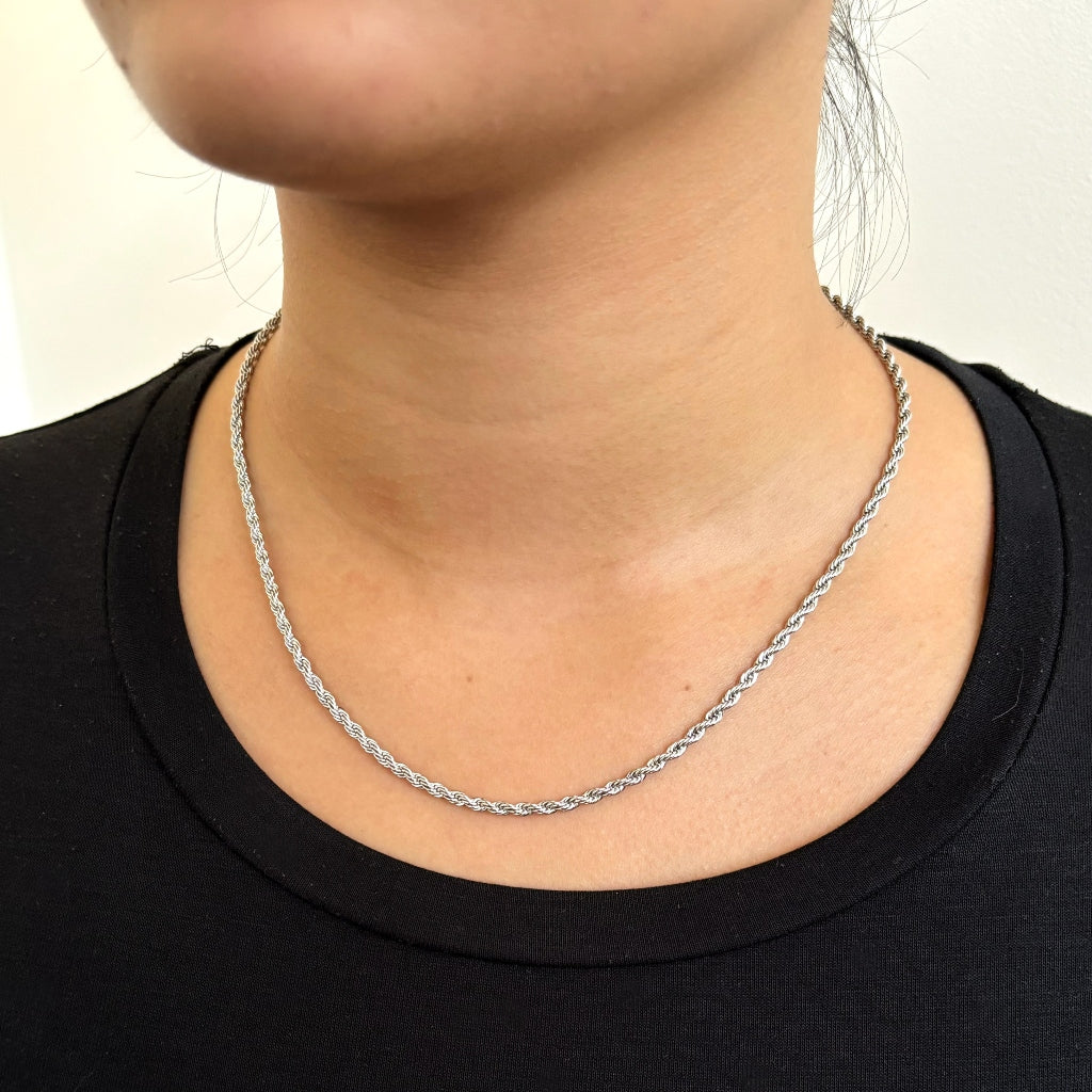 Silver Rope Chain Necklace | Anartxy