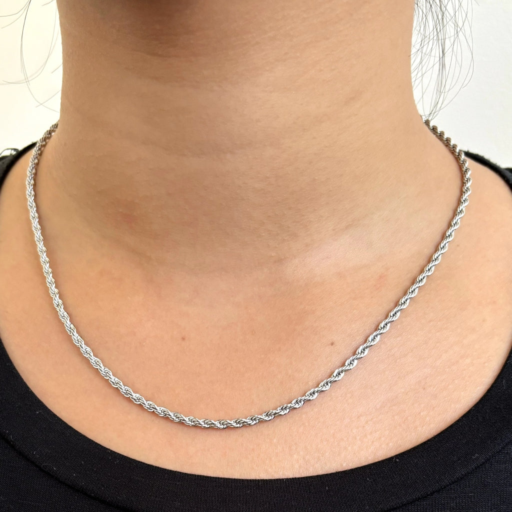 Silver Rope Chain Necklace | Anartxy