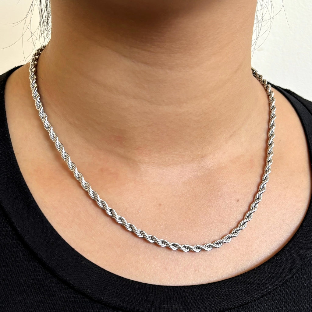 Silver Rope Chain Necklace | Anartxy