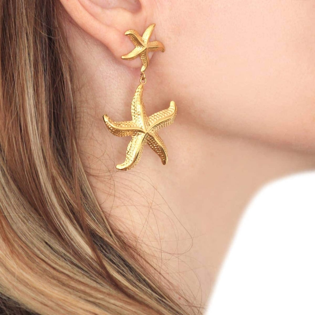 Starfish Dangle Stud Earrings | Anartxy