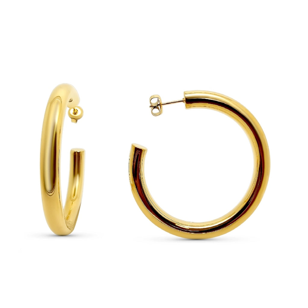 Steel Chunky Hoop Earrings | Joli