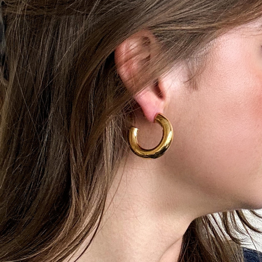 Steel Chunky Hoop Earrings | Joli