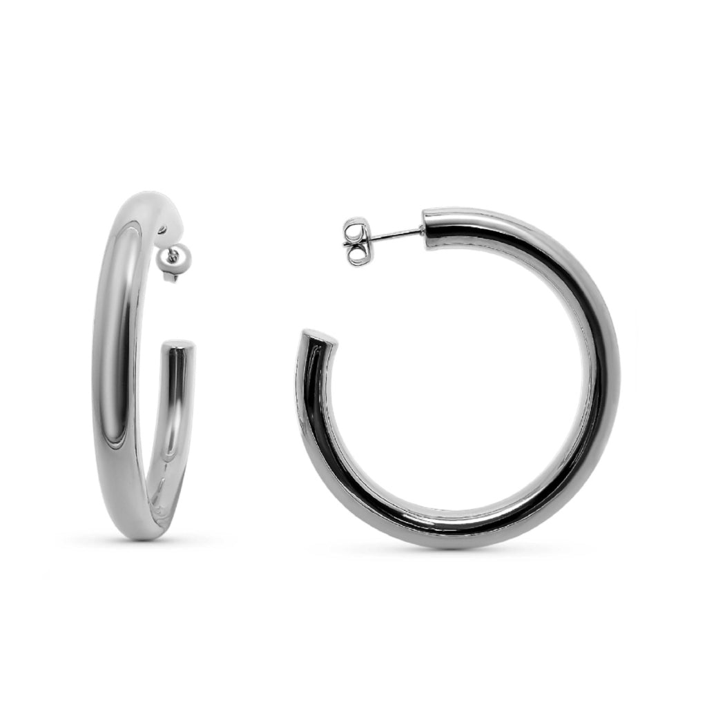 Steel Chunky Hoop Earrings | Joli