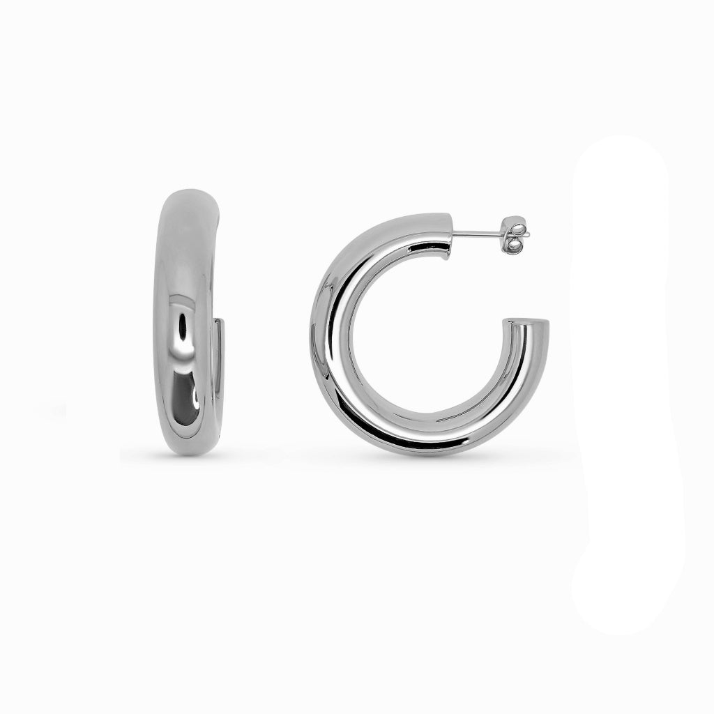 Steel Chunky Hoop Earrings | Joli