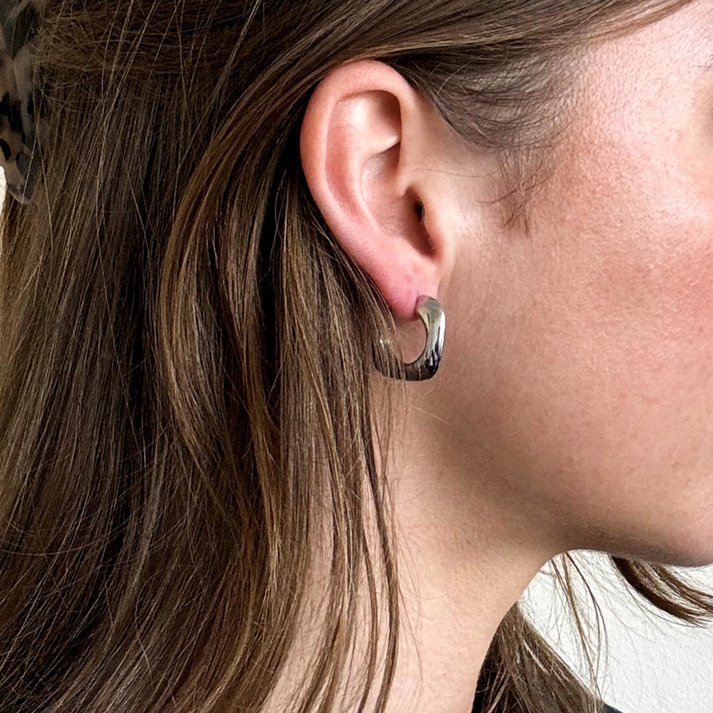 Steel Square Hoop Earrings | Ana