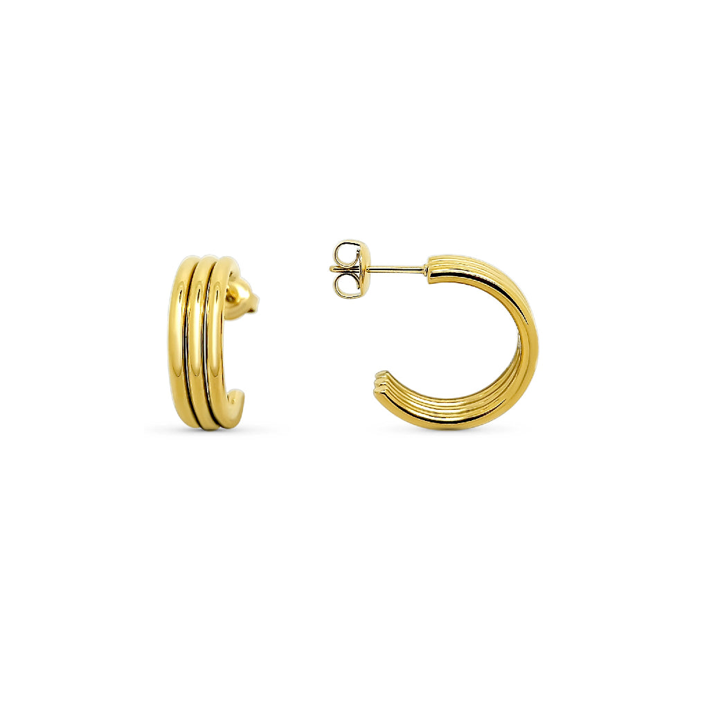 Steel Triple Hoop Earrings | Bea