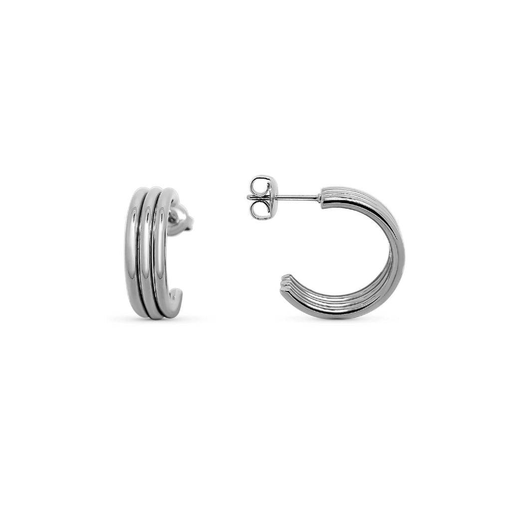 Steel Triple Hoop Earrings | Bea