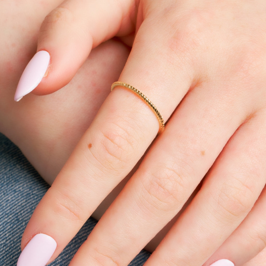 Steri Gold Rope Band Ring