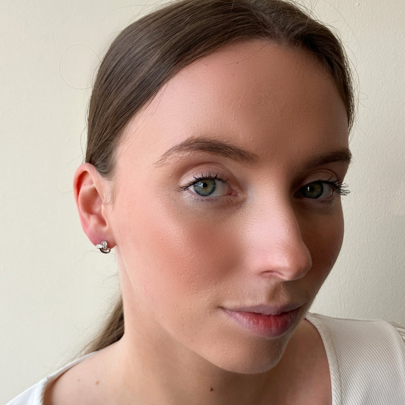 Susa Silver Crystal Knot Stud Earrings
