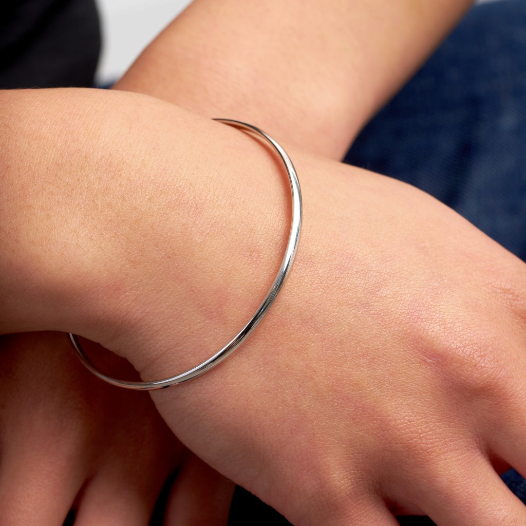 Silver Classic Bangle Bracelet | Teba