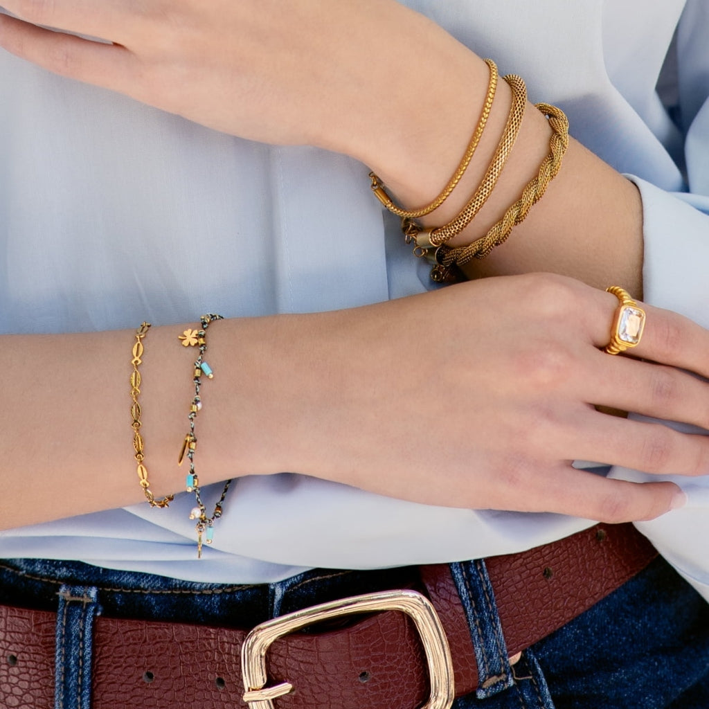 Textured Oval Link Bracelet | Anartxy