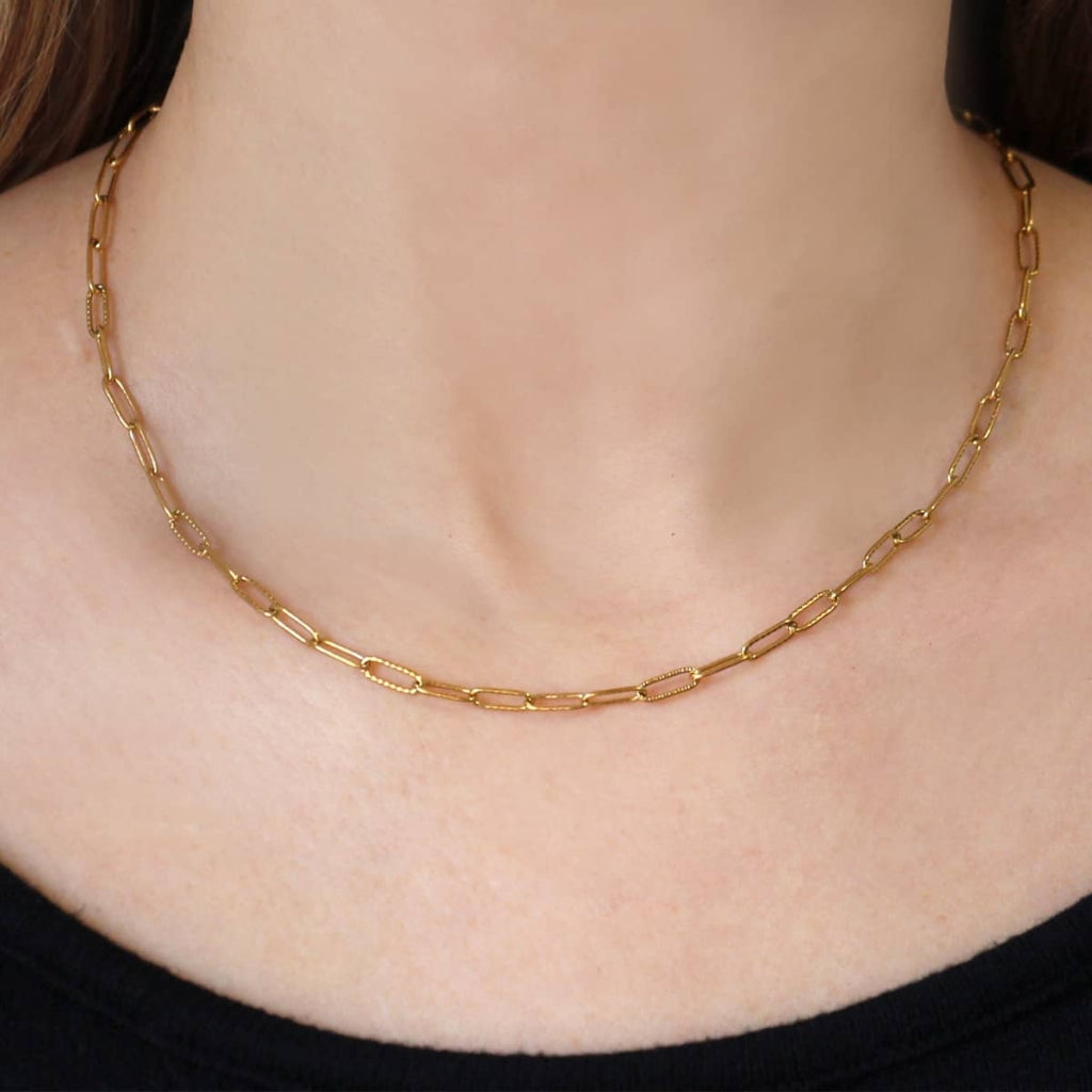 Textured Paperclip Chain Necklace | Anartxy