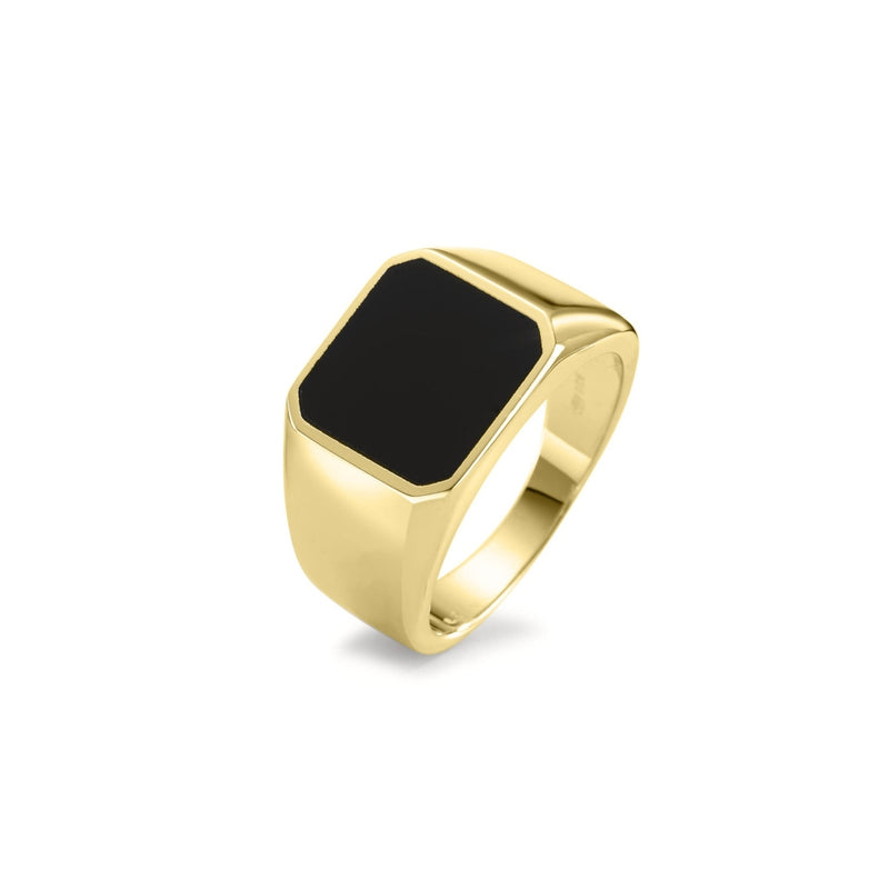 Gold Onyx Square Signet Ring