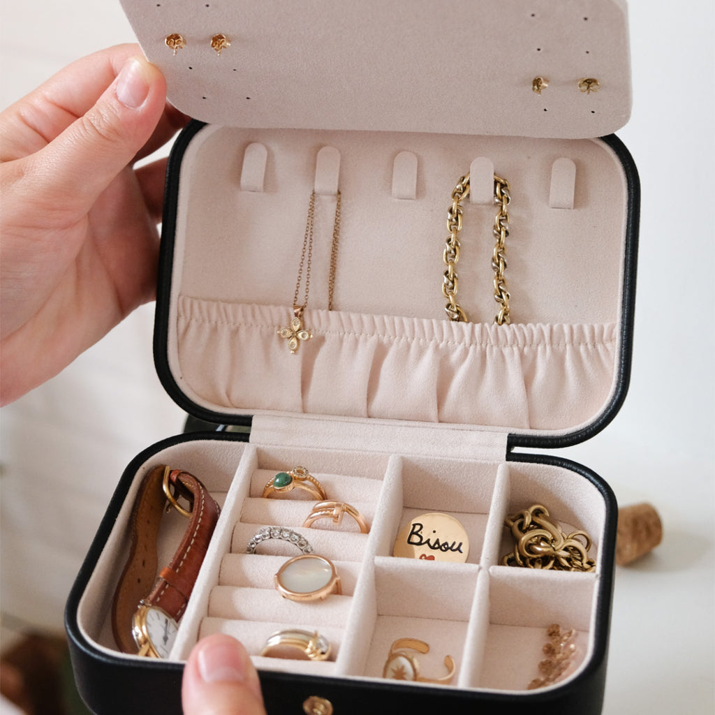 Travel Jewellery Box Faux Leather