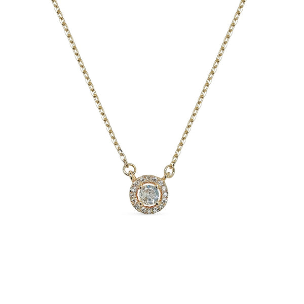 Viki Gold Round Crystal Necklace