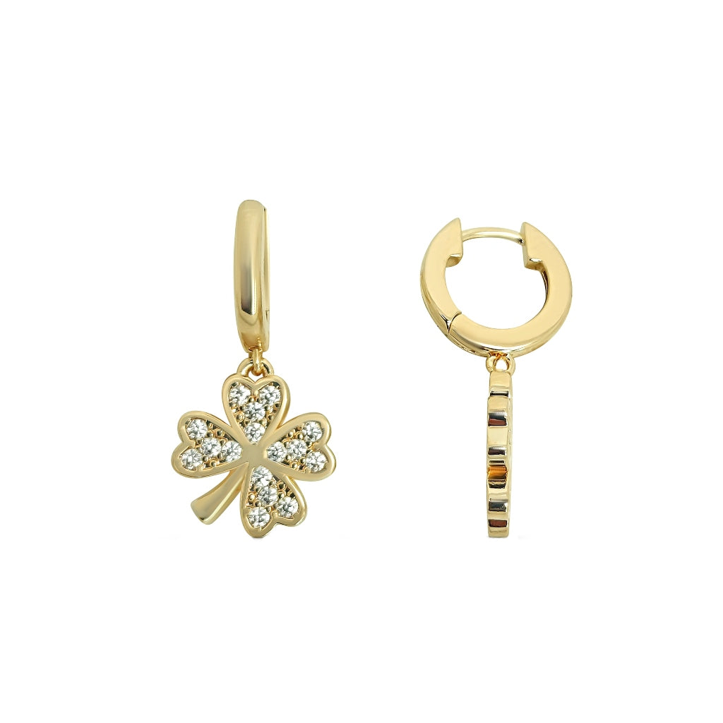 Adh Gold Clover Charm Earrings