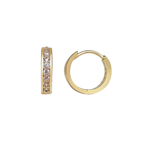 Alma Gold Diamante Huggie Earrings