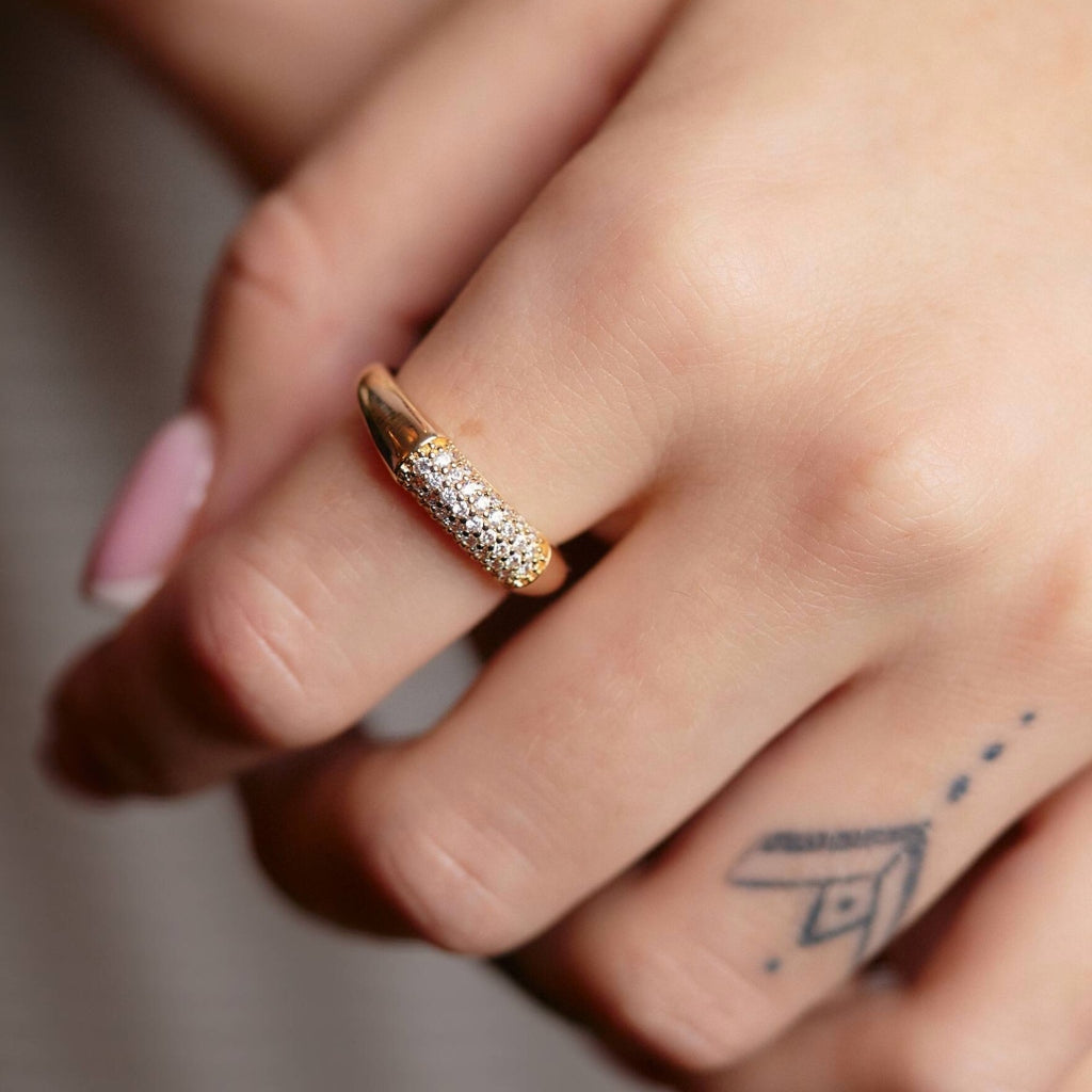 Gold Pavé Ring | Attica