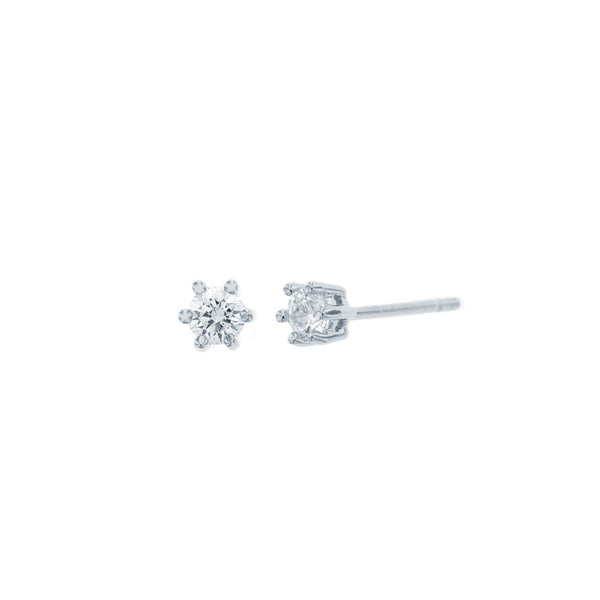 Avize Silver Delicate Crystal Stud Earrings